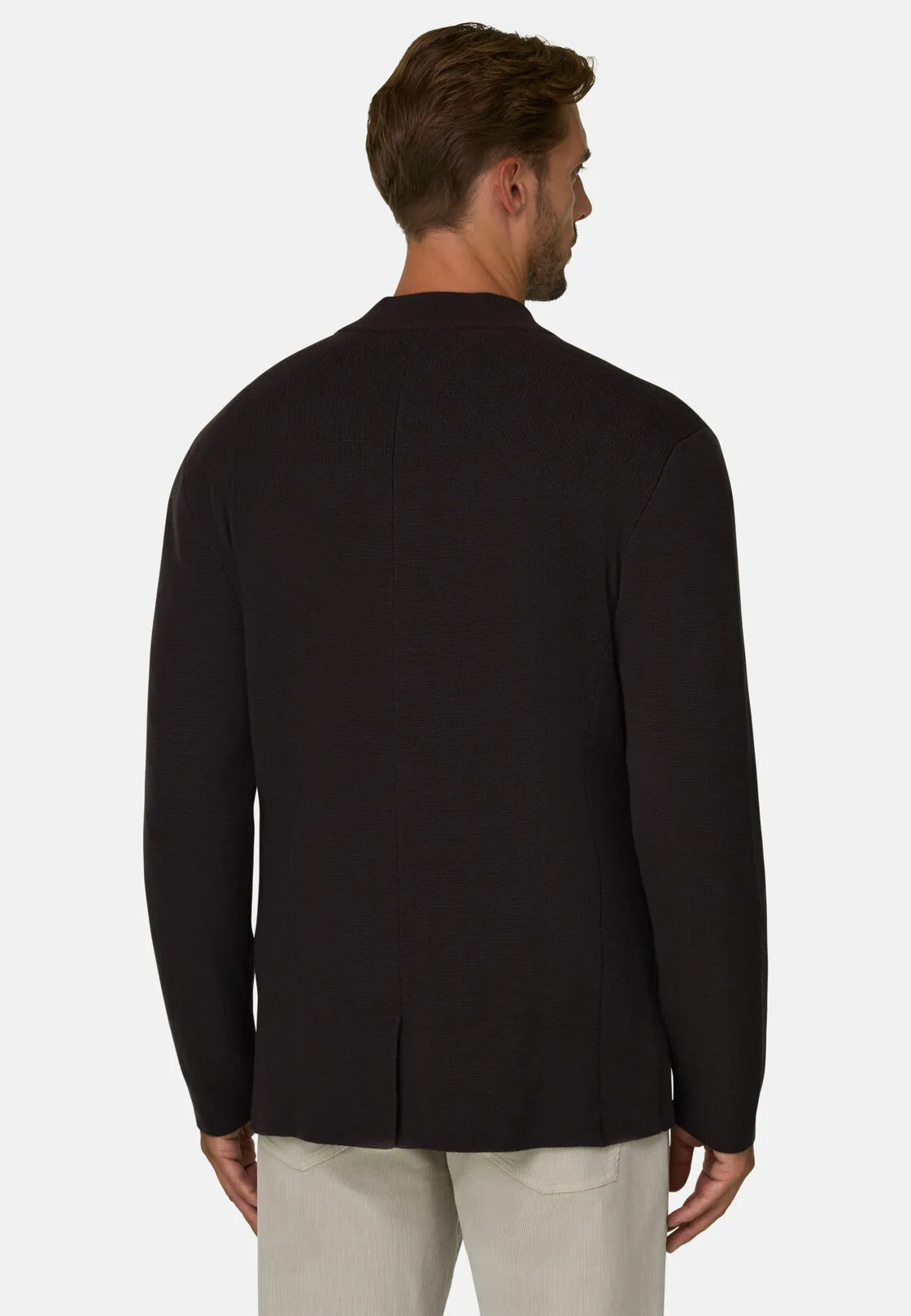 Boggi, Giacca Di Maglia In Lana Merino Superfine, Uomo, Marrone scuro, Taglia: S - immagine 4