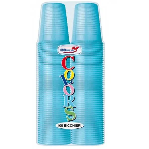 Bicchieri DOPLA da 200cc - Confezione da 100 Pezzi Turquoise - immagine 1