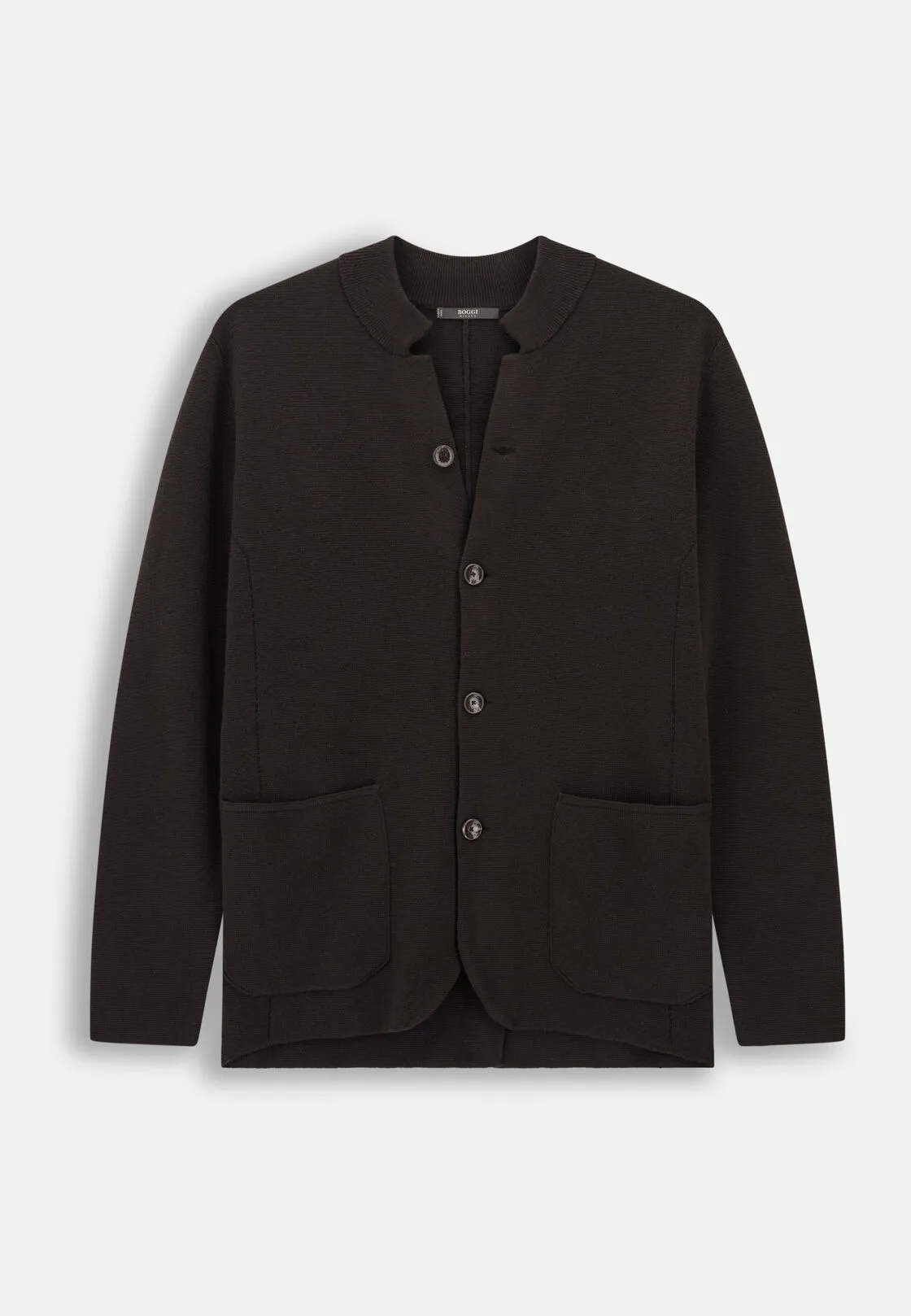 Boggi, Giacca Di Maglia In Lana Merino Superfine, Uomo, Marrone scuro, Taglia: XL - immagine 5