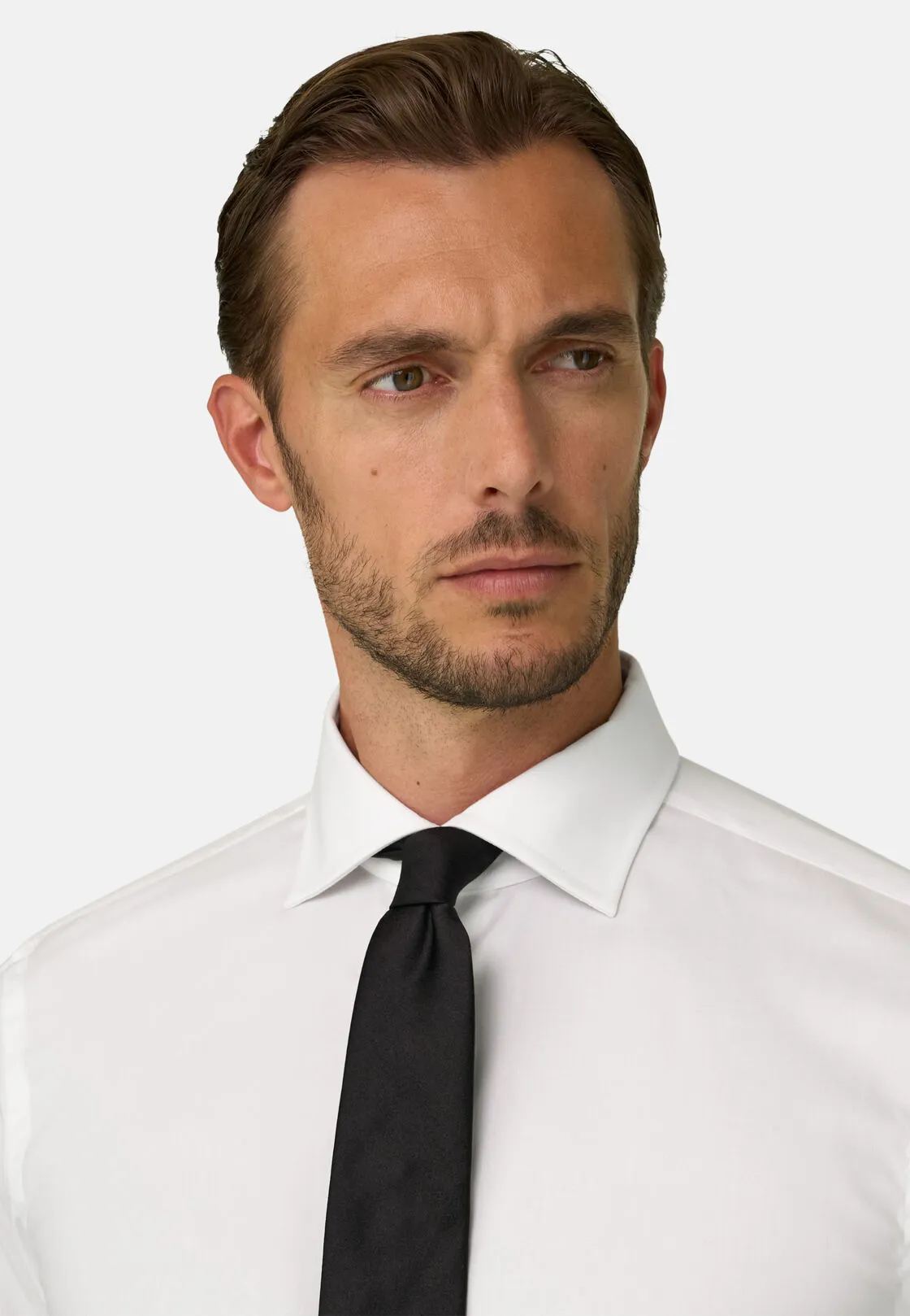 Boggi, Camicia In Pin Point Di Cotone Slim Fit, Uomo, Bianco, Taglia: 41 - immagine 3