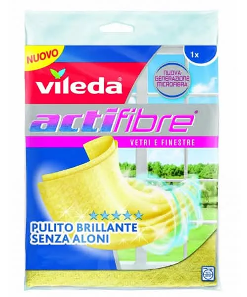 Vileda Actifibre Panno in Microfibra per Vetri e Superfici Lucide - immagine 1