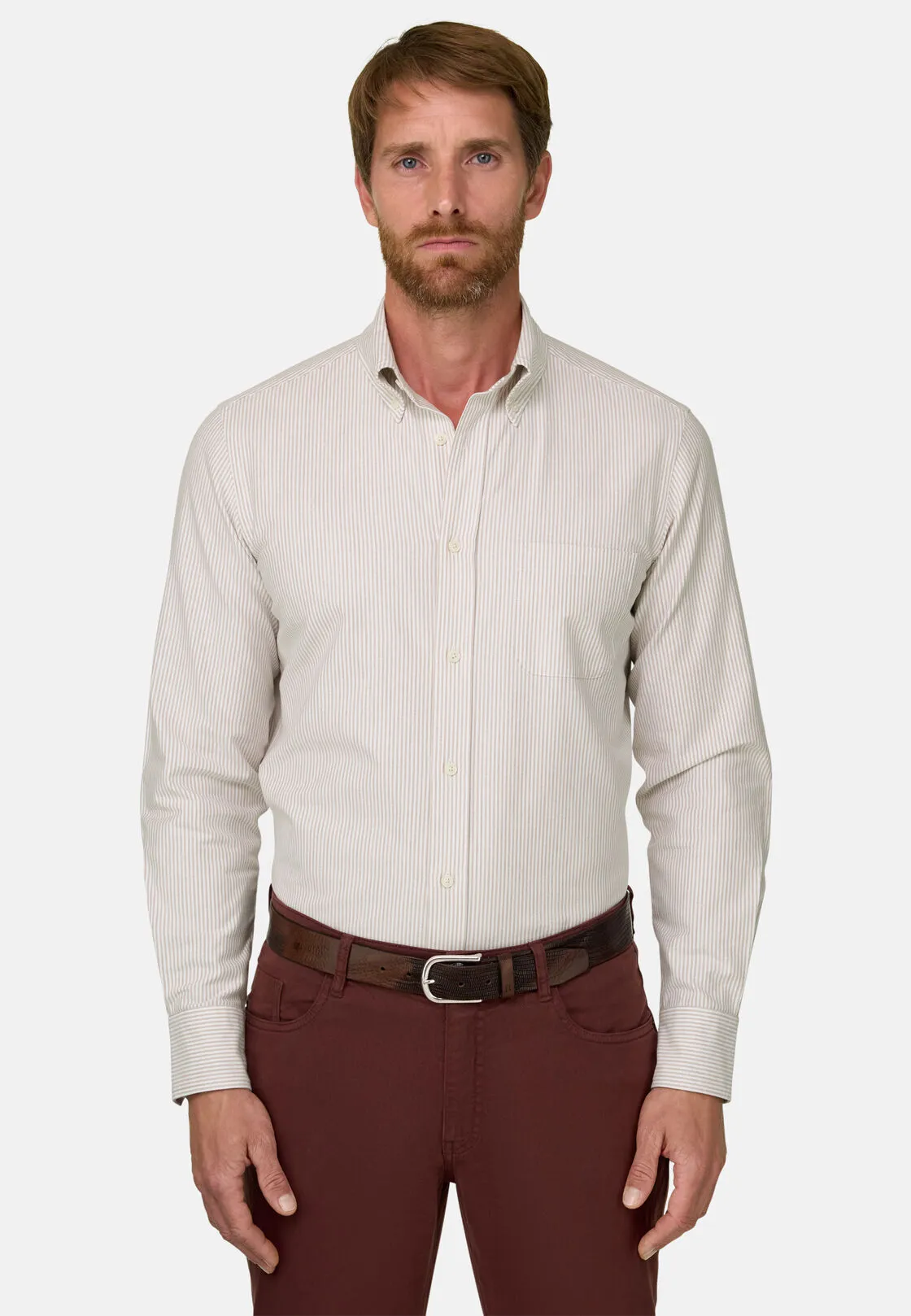 Boggi, Camicia A Righe In Oxford Di Cotone Regular Fit Regular., Uomo, , Taglia: S - immagine 1
