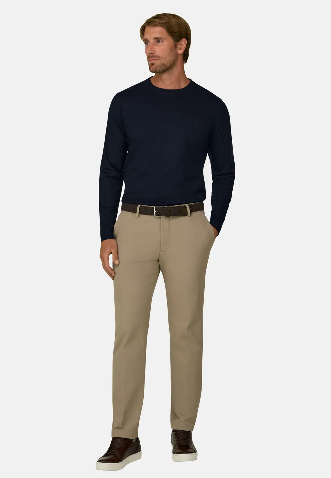 Boggi, T-shirt In Jersey Di Cotone Pima Maniche Lunghe, Uomo, Navy, Taglia: S - immagine 2