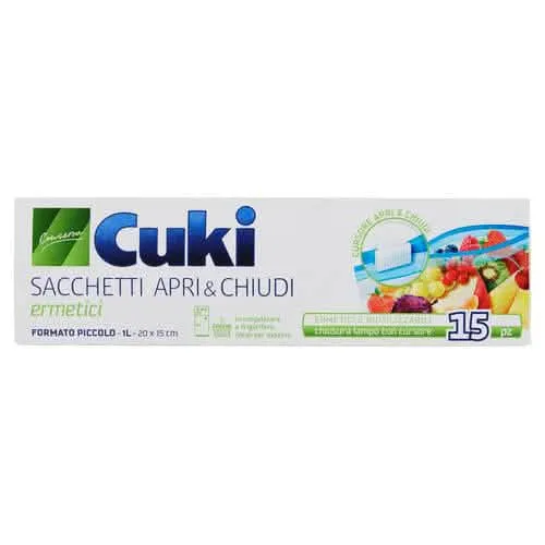 Sacco Gelo Apri&Chiudi 1LT CUKI - Confezione da 15 Pezzi - immagine 1