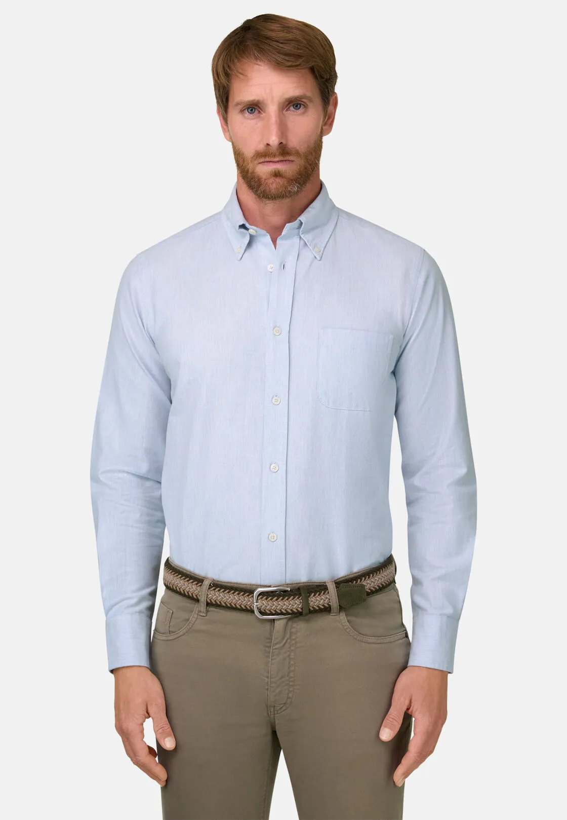 Boggi, Camicia In Oxford Di Cotone Regular Fit, Uomo, Azzurro, Taglia: L - immagine 1