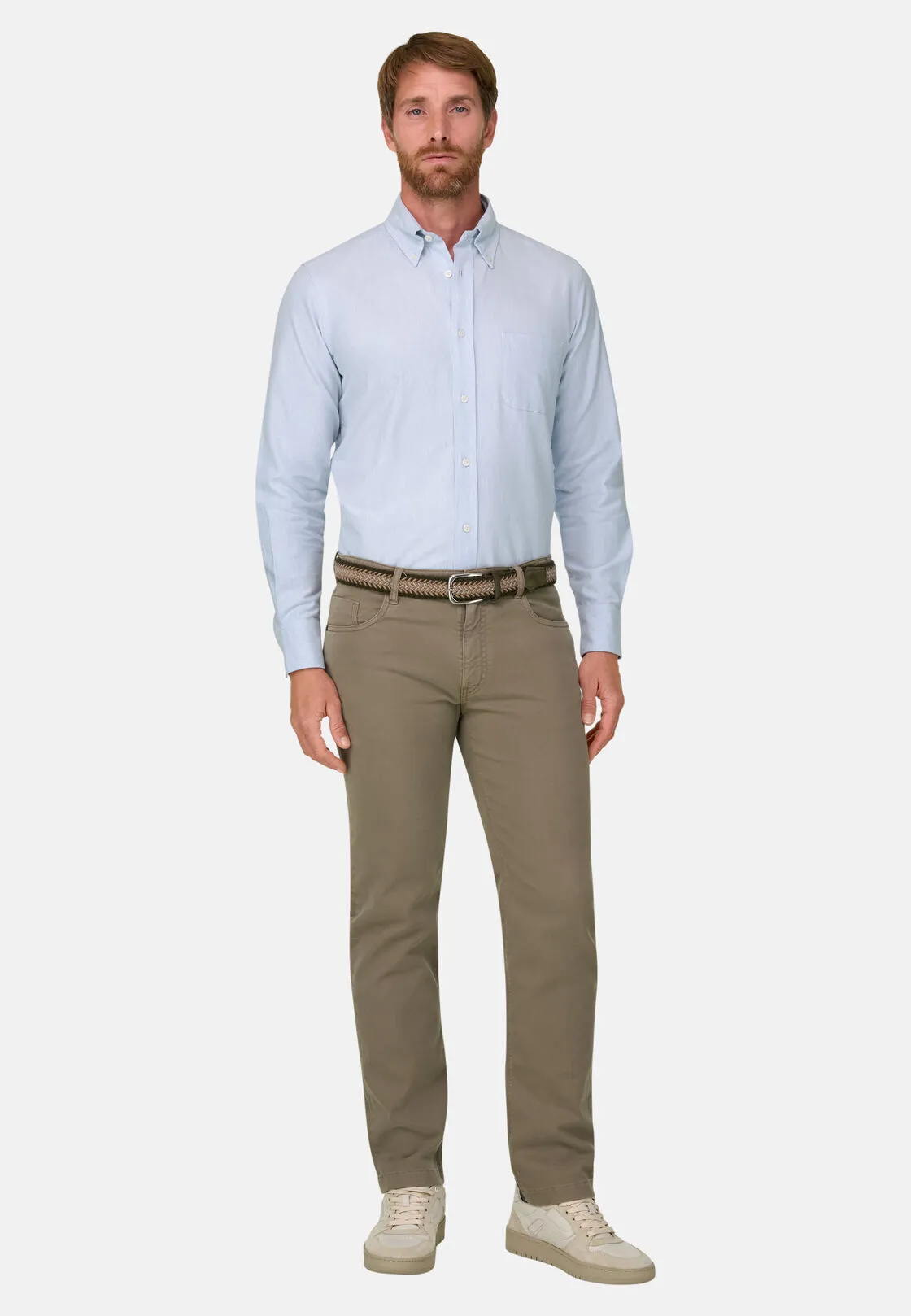 Boggi, Camicia In Oxford Di Cotone Regular Fit, Uomo, Azzurro, Taglia: M - immagine 2