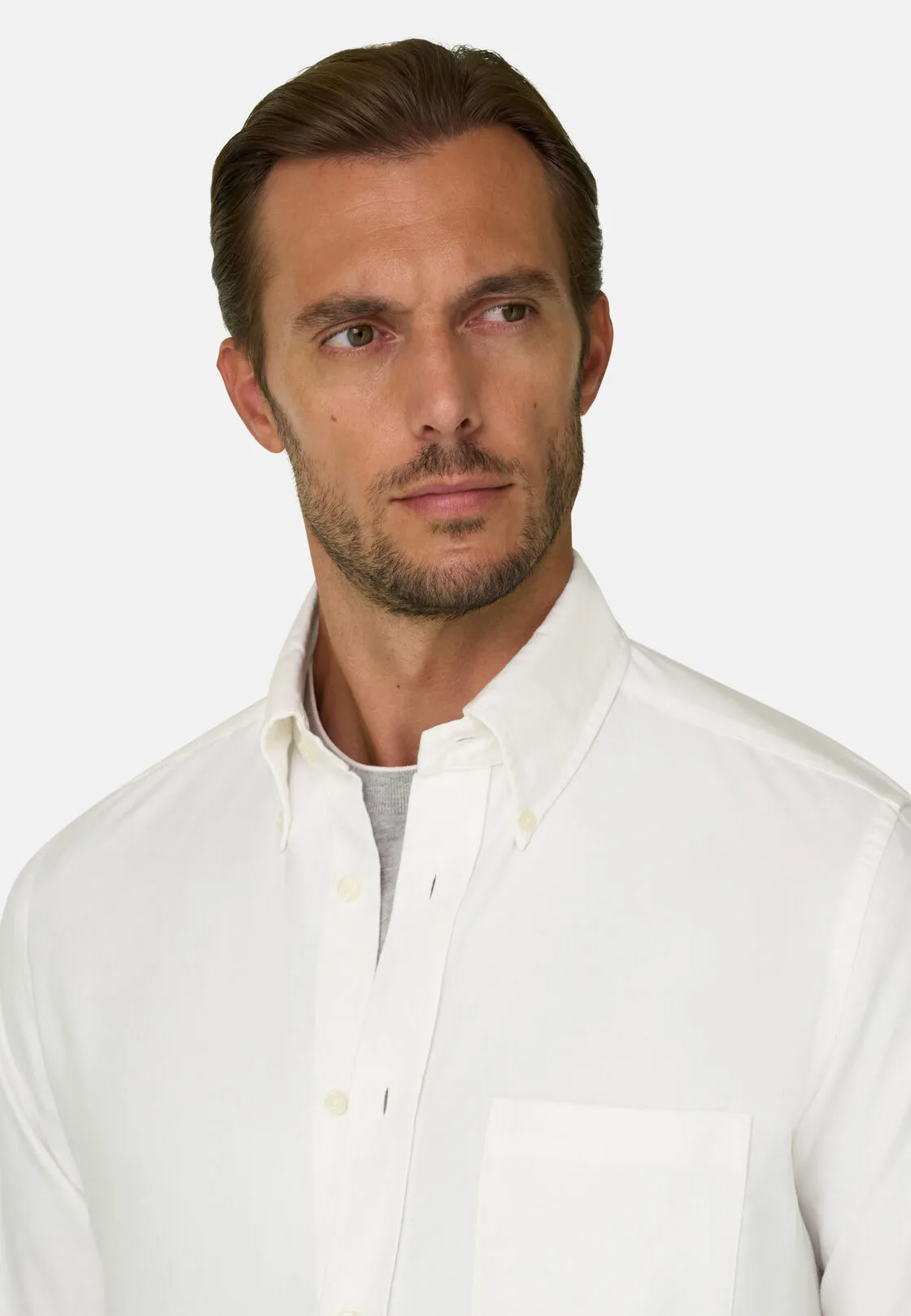 Boggi, Camicia In Oxford Di Cotone Regular Fit, Uomo, Bianco, Taglia: M - immagine 3