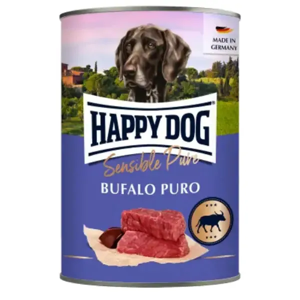 Happy Dog Sensible Pure Monoproteico Grain Free 400 gr Bufalo - confezione da 6 pezzi - Umido monoproteico cane - immagine 1