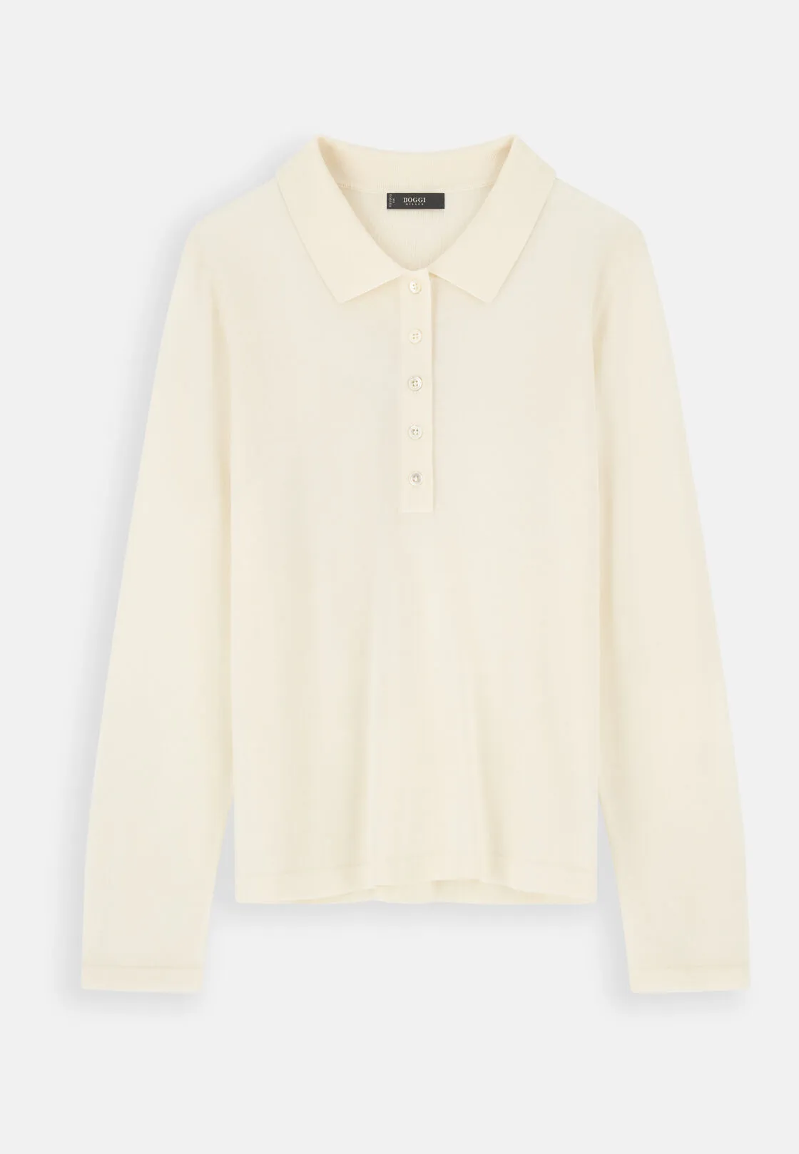 Boggi, Maglia Girocollo In Lana Merino Seta, Donna, Offwhite, Taglia: M - immagine 5