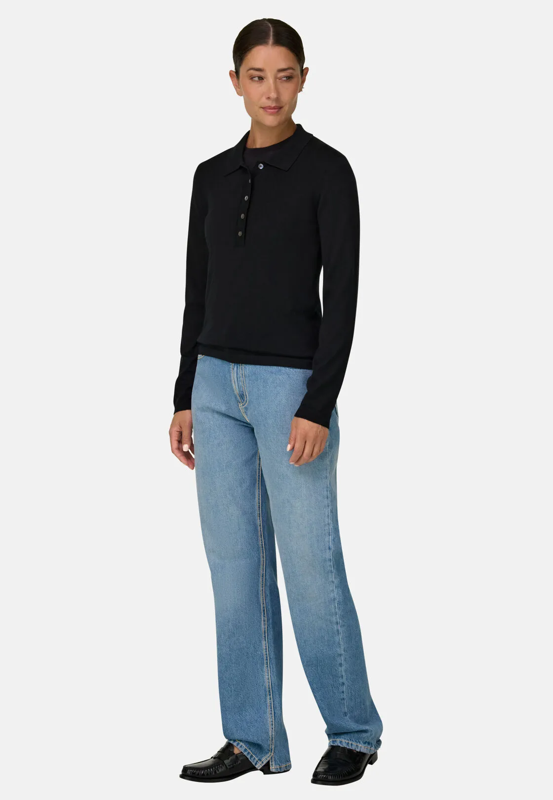 Boggi, Maglia Girocollo In Lana Merino Seta, Donna, Nero, Taglia: M - immagine 2