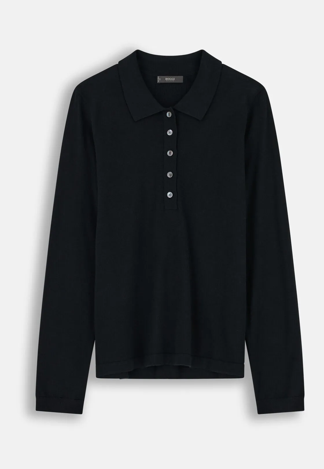 Boggi, Maglia Girocollo In Lana Merino Seta, Donna, Nero, Taglia: M - immagine 5
