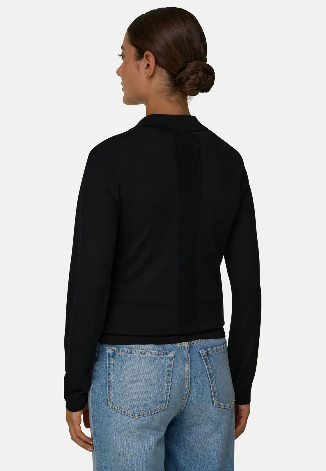 Boggi, Maglia Girocollo In Lana Merino Seta, Donna, Nero, Taglia: S - immagine 4