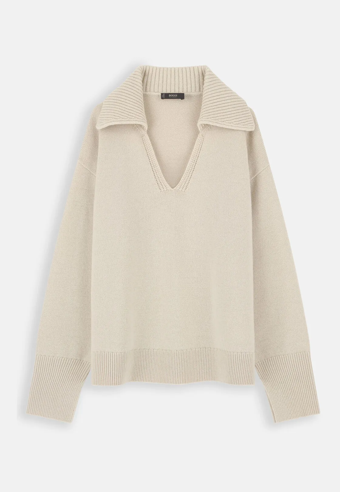 Boggi, Polo In Maglia In Lana, Donna, Sabbia, Taglia: XS - immagine 5