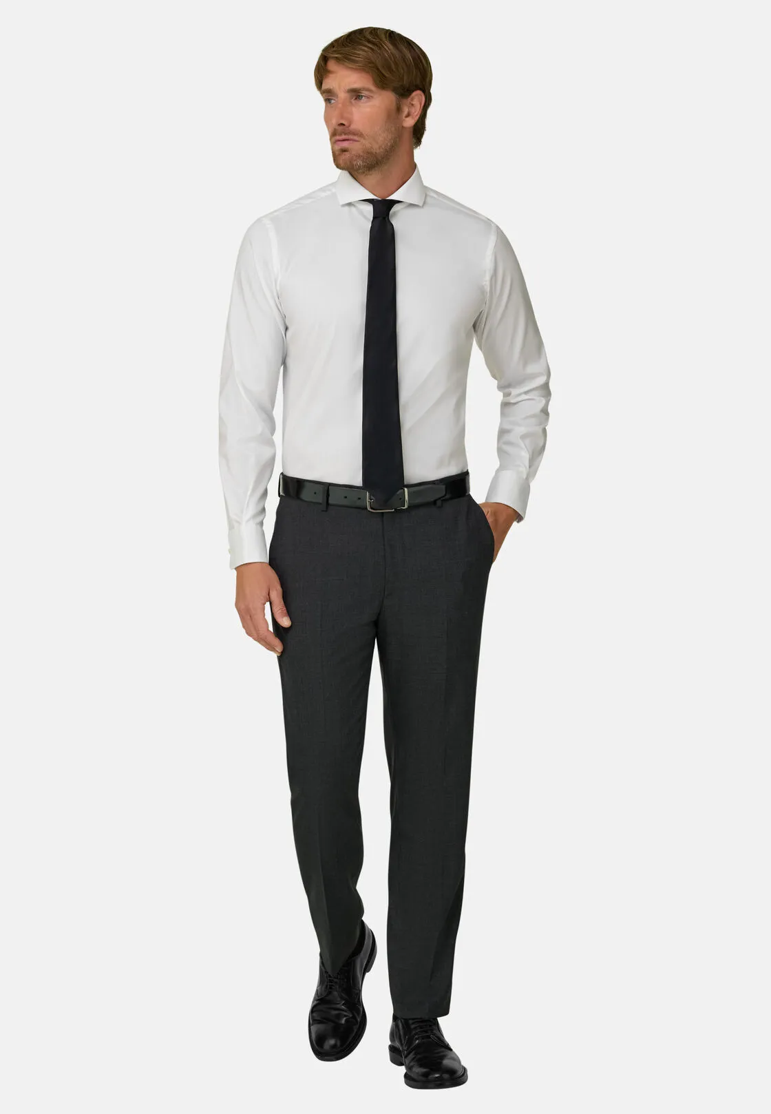 Boggi, Pantaloni In Pura Lana Travel, Uomo, Grigio, Taglia: 44 - immagine 2
