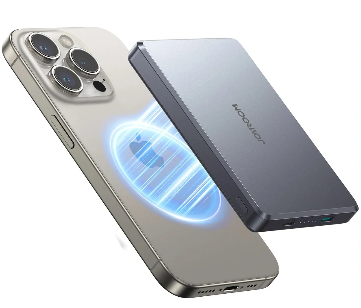 Batteria Esterna Wireless Joyroom JR-PBM08 Pro, 10000mAh, 22.5W, PD + FQI, 1 x QI - 2 x USB-C, Grigio - immagine 1