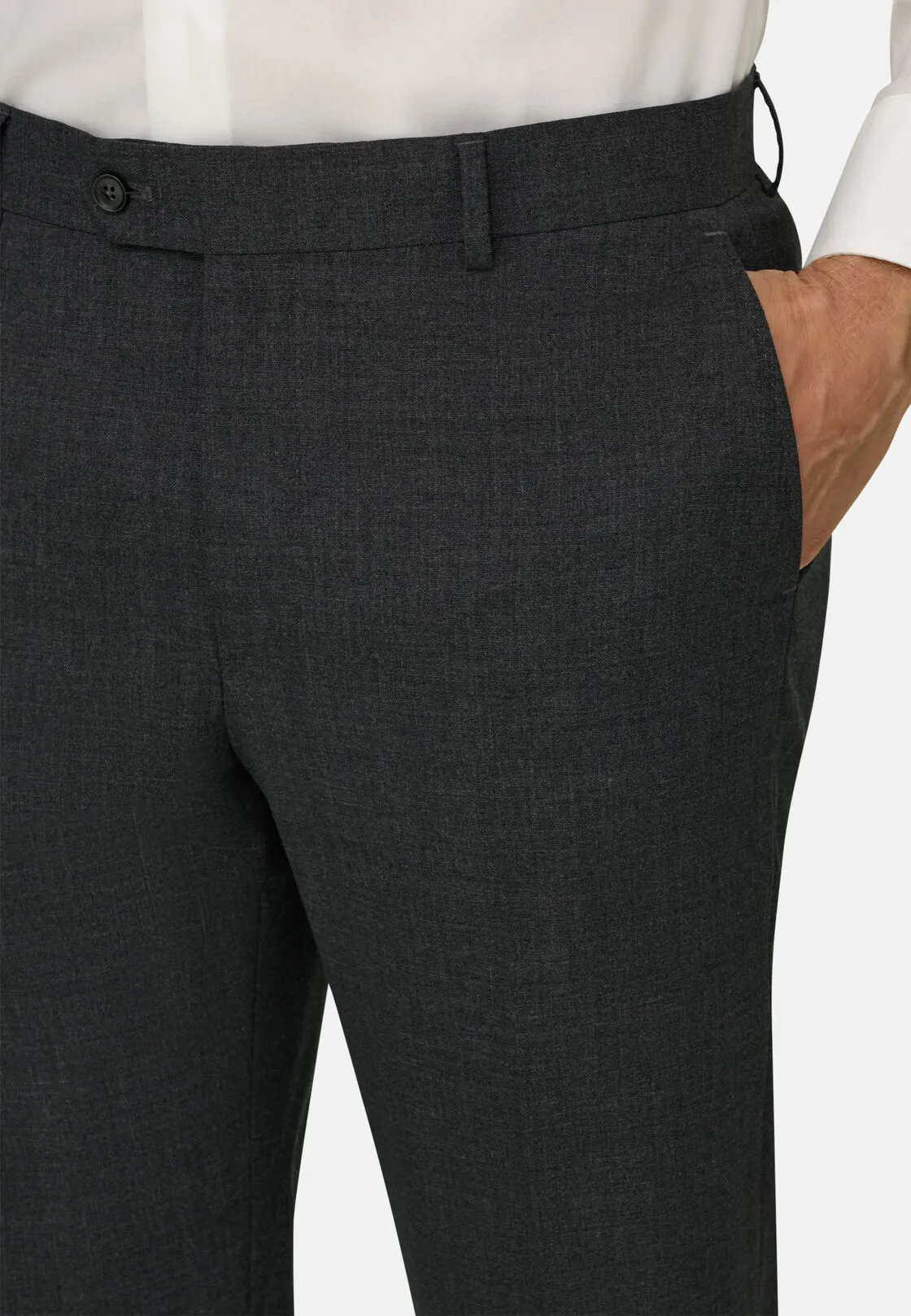 Boggi, Pantaloni In Pura Lana Travel, Uomo, Grigio, Taglia: 60 - immagine 3