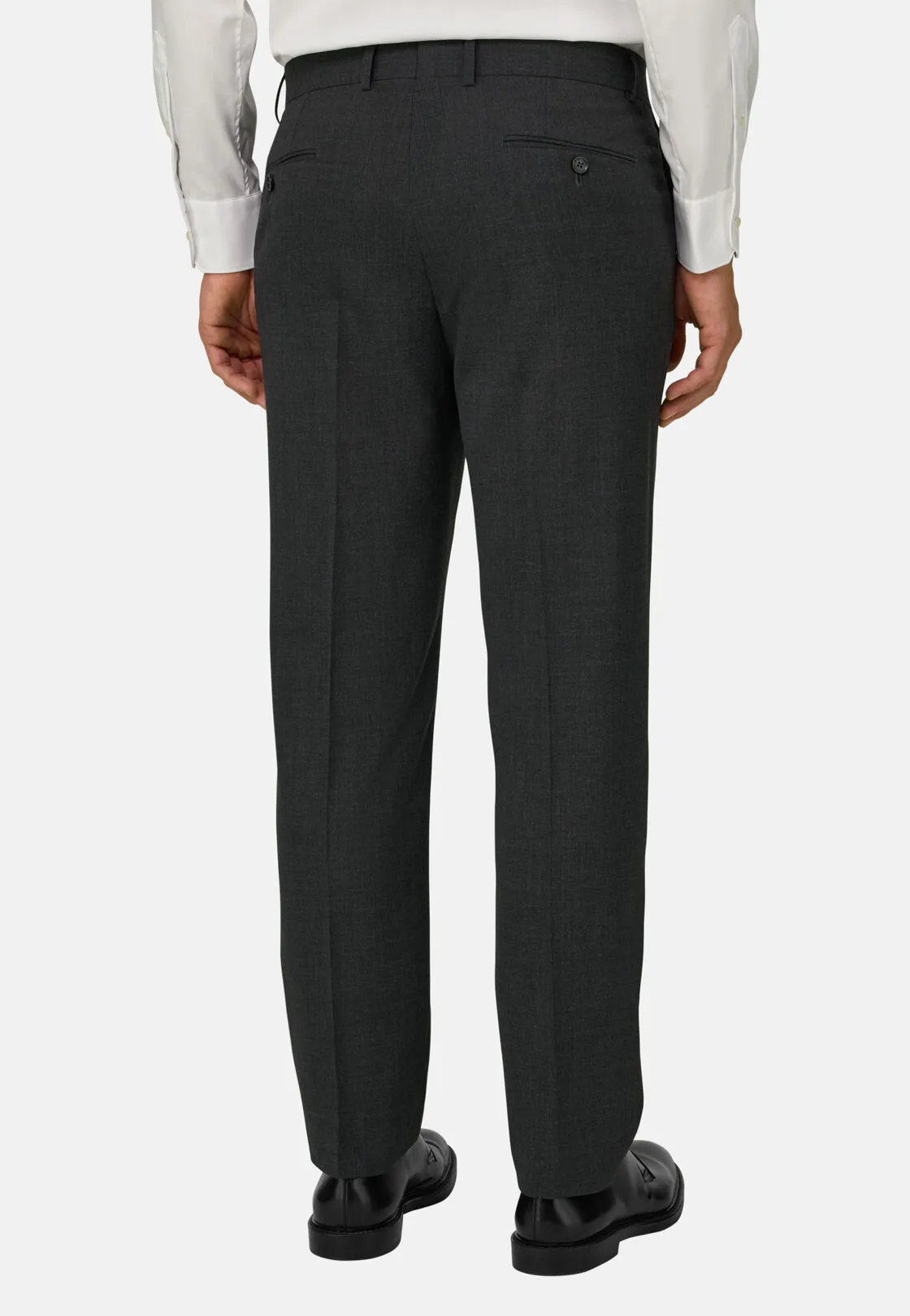 Boggi, Pantaloni In Pura Lana Travel, Uomo, Grigio, Taglia: 60 - immagine 5