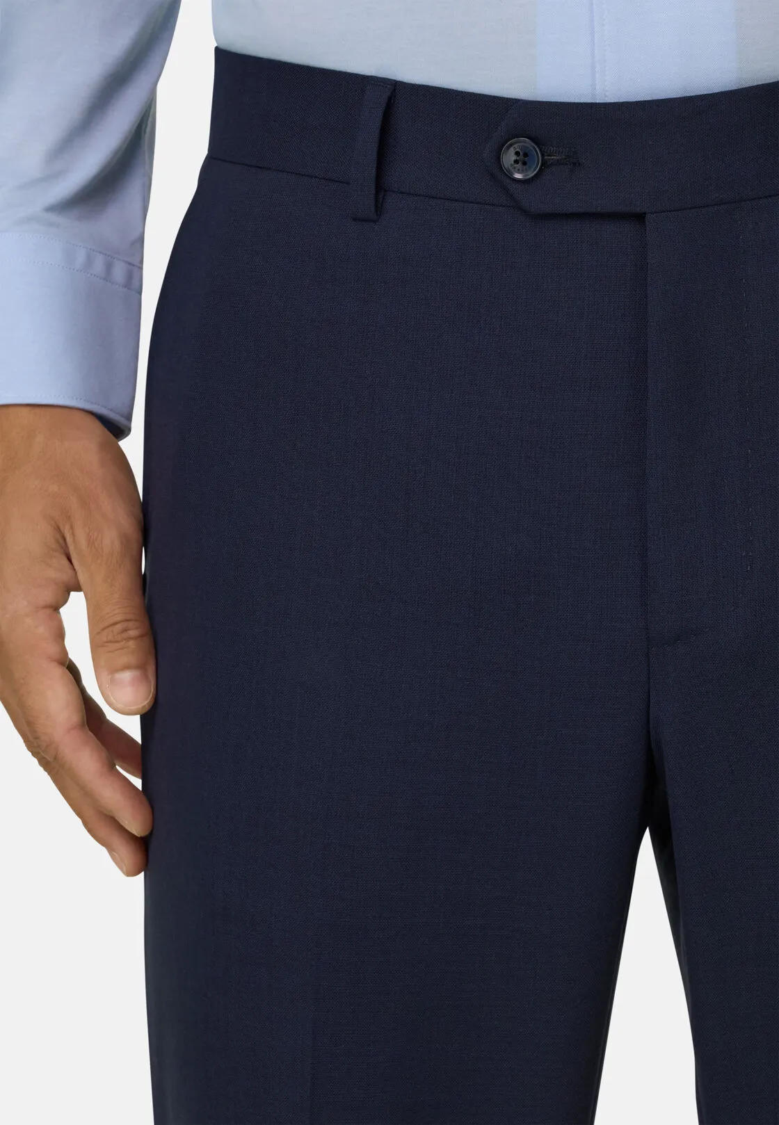 Boggi, Pantaloni In Pura Lana Travel, Uomo, Blu, Taglia: 52 - immagine 3