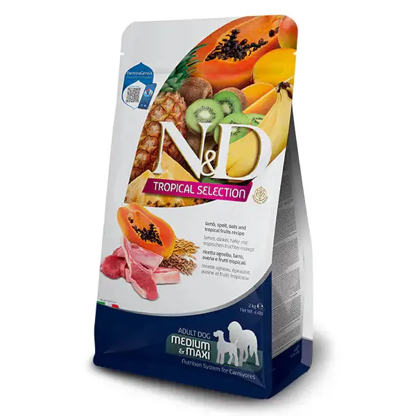 Farmina N&D Tropical Dog Adult Medium/Maxi Low Grain Agnello e frutta tropicale 10 kg - Croccantini per cani - immagine 1