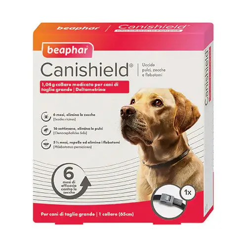 Beaphar Canishield Collare Antiparassitario 1 collare da 65 cm peso superiore a 20 kg - Antiparassitario per cani - immagine 1