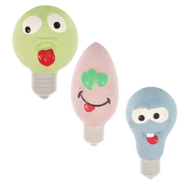 PetUp Joy gioco per cani con squeaker in lattice per denti e gengive Misura 8,5 cm Light Bulb Soggetti assortiti - Giochi per cani - immagine 1