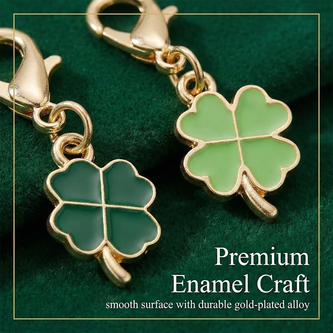 TEOZBLU 24 Pcs Ciondolo Portafortuna, Portachiavi Quadrifoglio, Portachiavi Bomboniera, Ciondoli Portafortuna In Metallo Pendenti Ornamenti, Accessori Per Creazione Di Gioielli Artigianato Fai Da Te - immagine 2