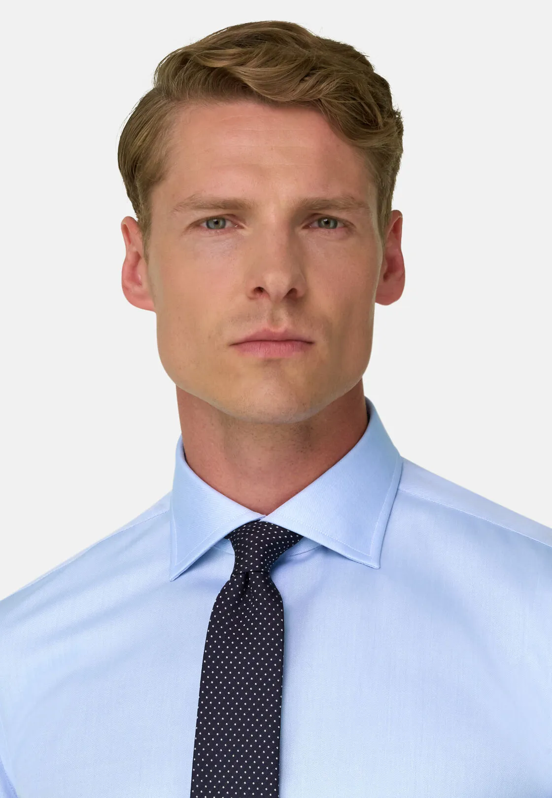 Boggi, Camicia In Twill Di Cotone Slim Fit, Uomo, Azzurro, Taglia: 37 - immagine 3