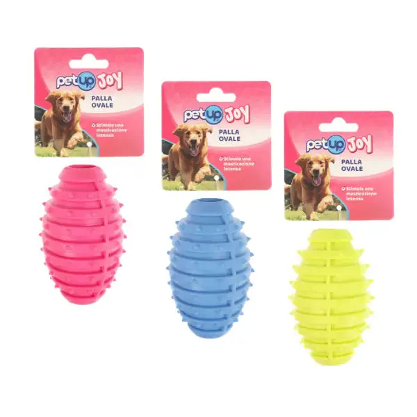 PetUp Joy gioco per cani Palla Ovale in TPR Misura 10 cm Colori assortiti - Giochi per cani - immagine 1