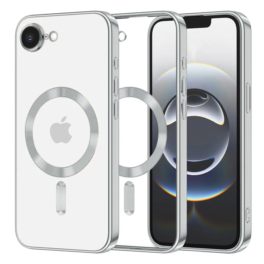 Custodia MagSafe per Apple iPhone 17e / 16e, Techsuit, Luxury Crystal, Argento - immagine 1