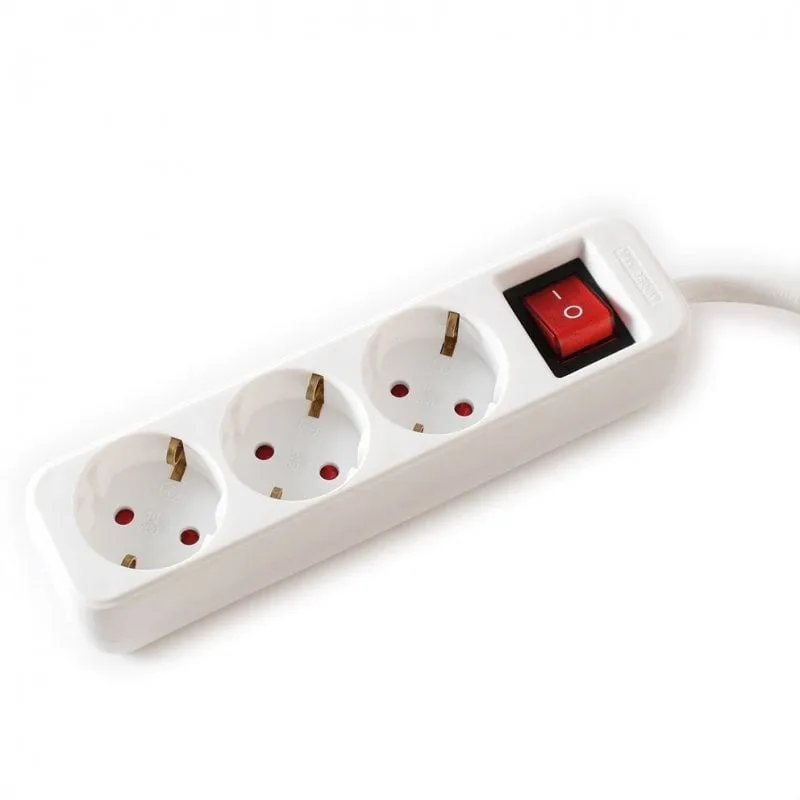 Multipresa Value 3 prese con interruttore 6M bianca - immagine 1