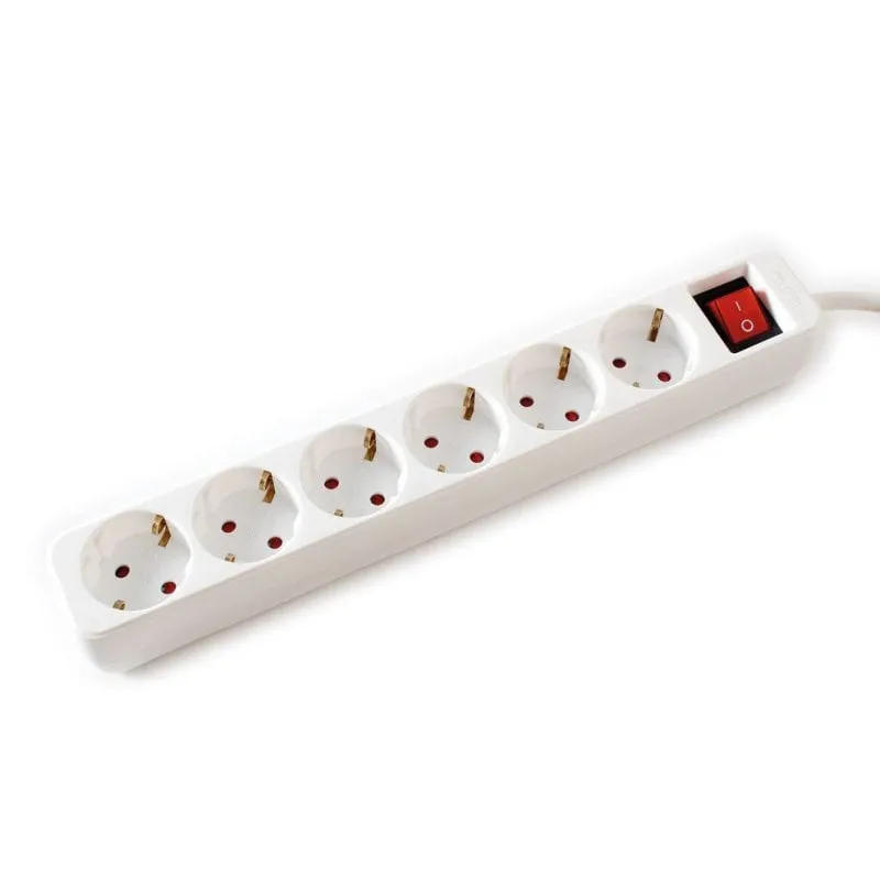 Multipresa Value 6 prese con interruttore 6M bianca - immagine 1