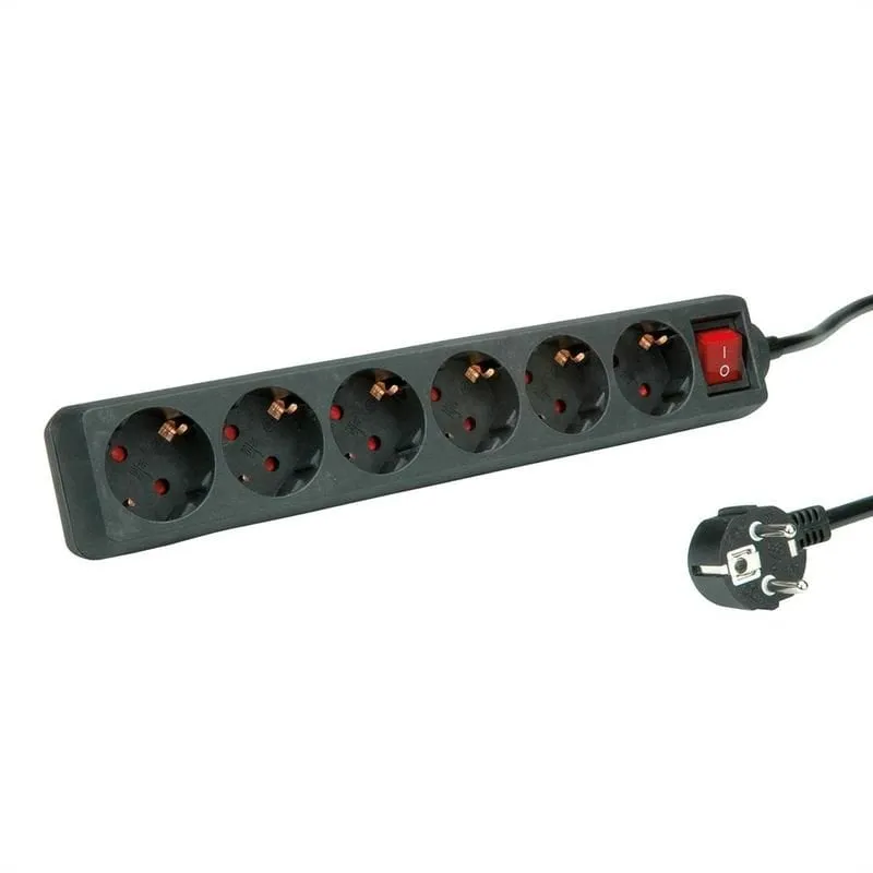 Roline Multipresa 6 prese con interruttore 10M Nero - immagine 1
