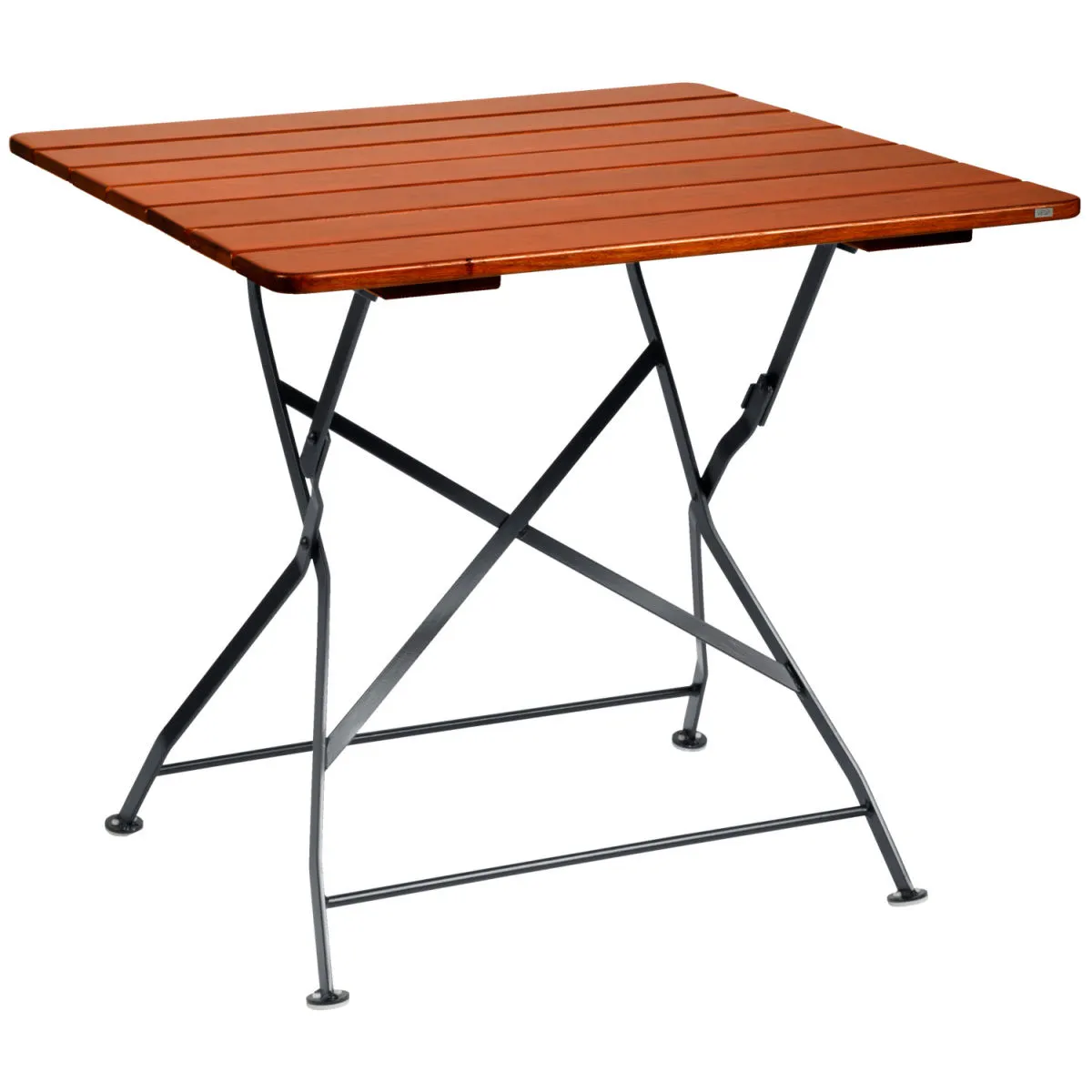 VEGA Tavolo da esterno Bavaria quadrato; 80x80x74 cm (LxLxH); Piano tavolo castagna, struttura nero; quadrata - immagine 1