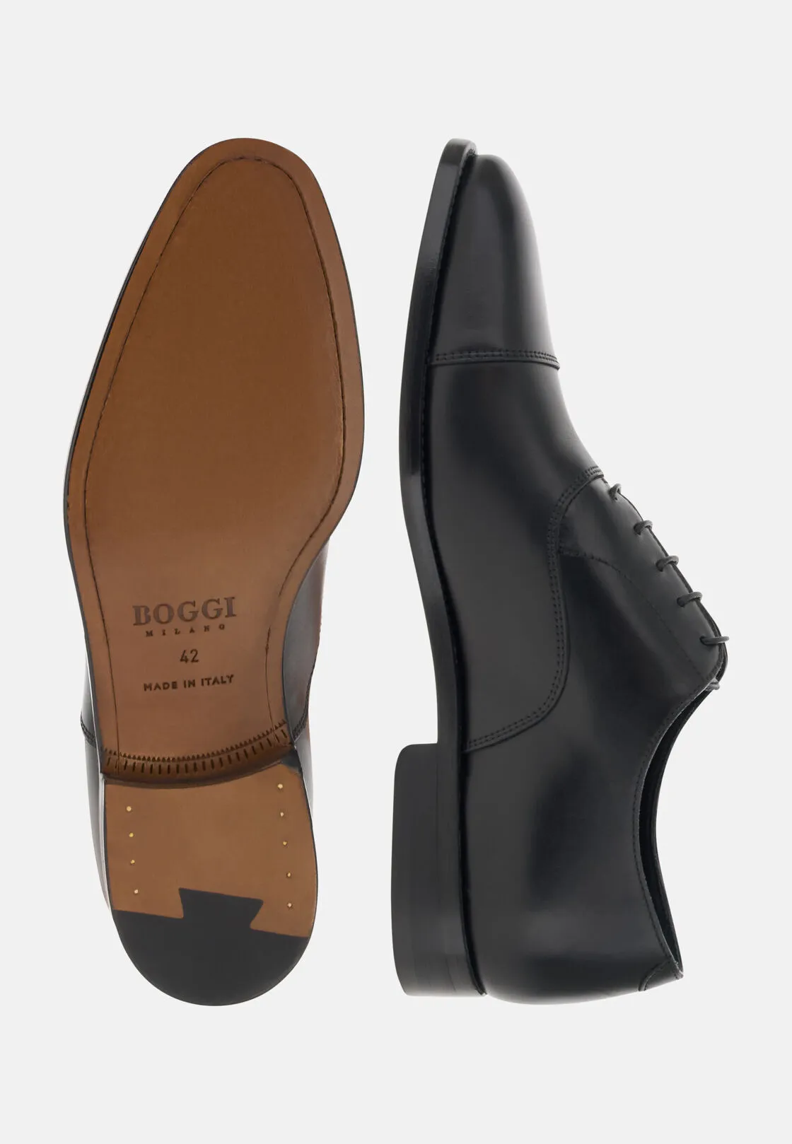 Boggi, Scarpe Oxford In Pelle, Uomo, Nero, Taglia: 9 - immagine 4