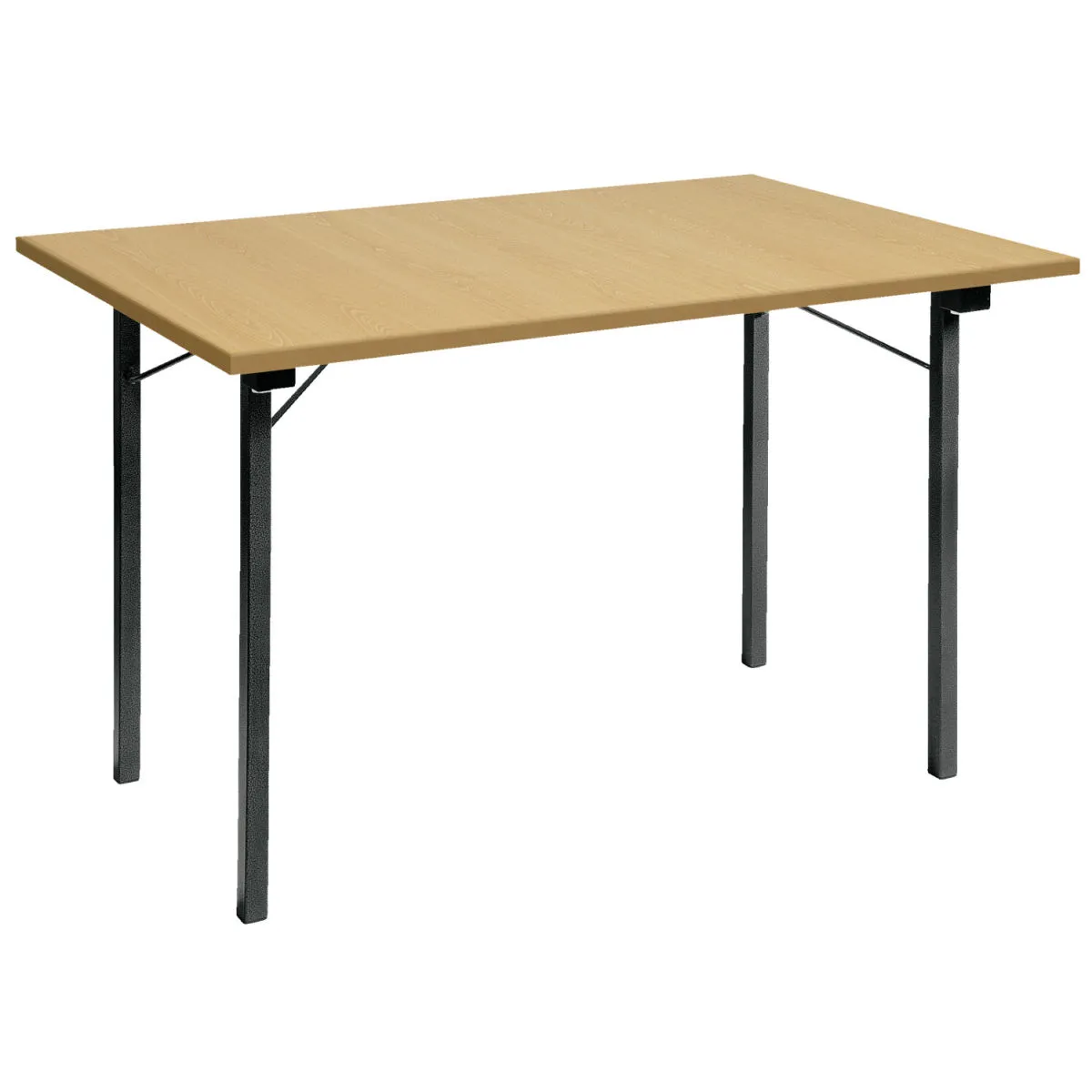 PULSIVA Tavolo catering rettangolare; 120x80x74 cm (LxLxH); Piano tavolo faggio naturale, struttura grigio; rettangolare - immagine 1