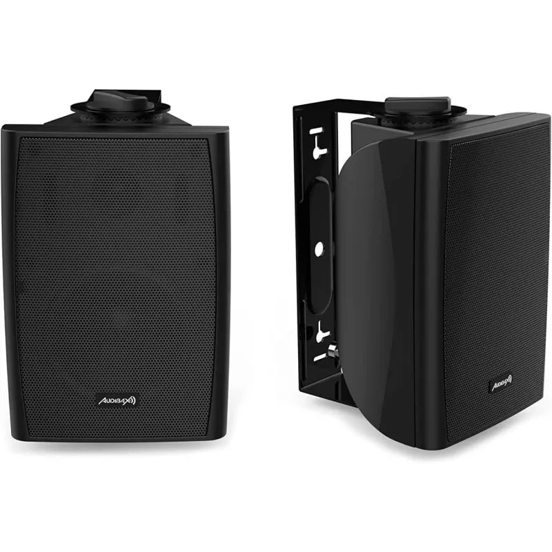 Audibax Elipse 4 Coppia di altoparlanti HiFi con supporto a parete, 2 vie, 20 W, nero - immagine 1