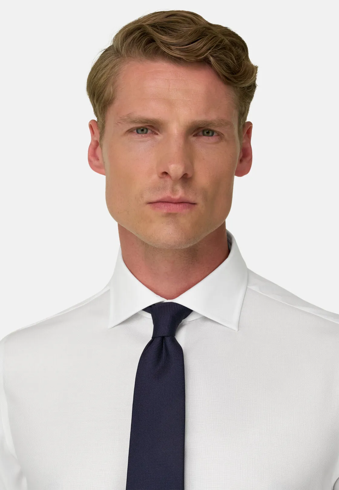 Boggi, Camicia In Cotone Dobby Regular Fit, Uomo, Bianco, Taglia: 40 - immagine 3