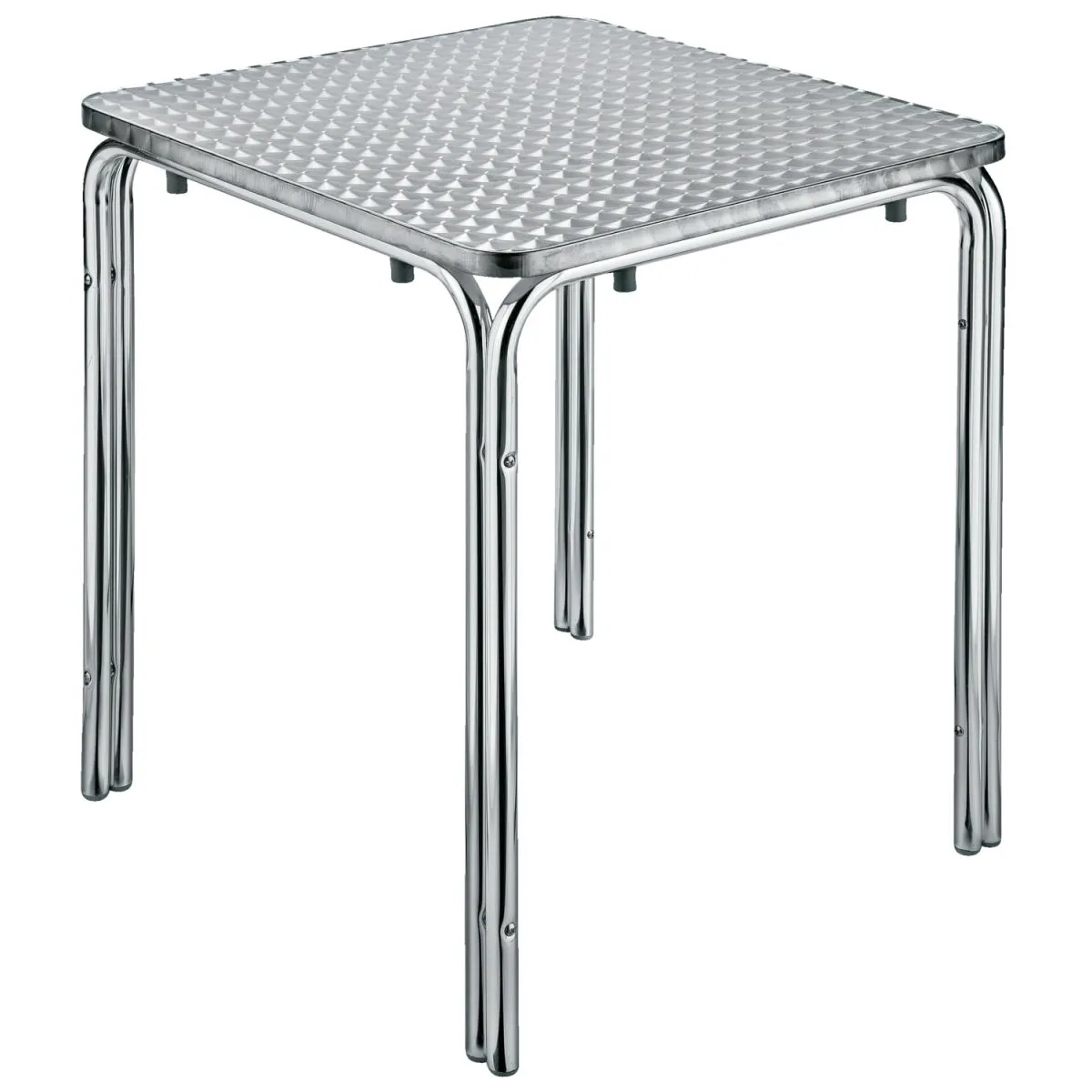 PULSIVA Tavolo da esterno resistente alle intemperie Toulon quadrato impilabile; 80x80x70 cm (LxLxH); argento; quadrata - immagine 1