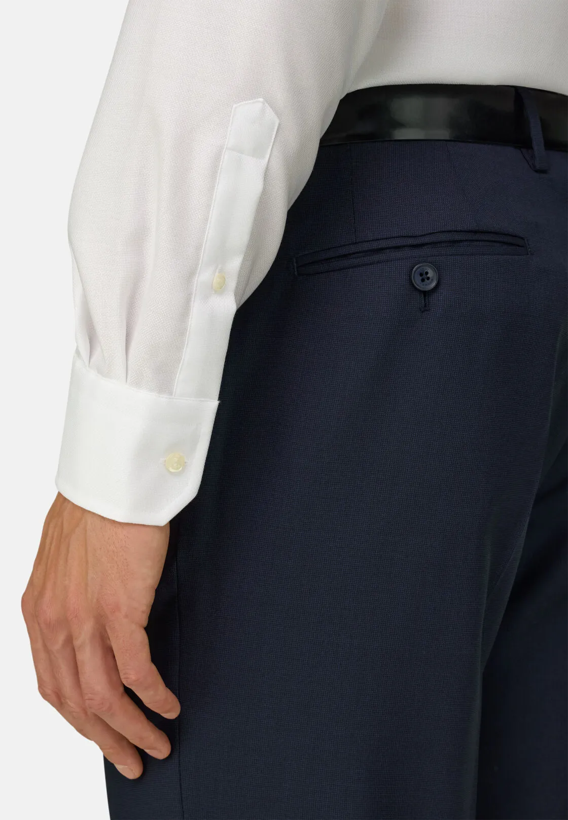 Boggi, Camicia In Cotone Dobby Regular Fit, Uomo, Bianco, Taglia: 43 - immagine 4