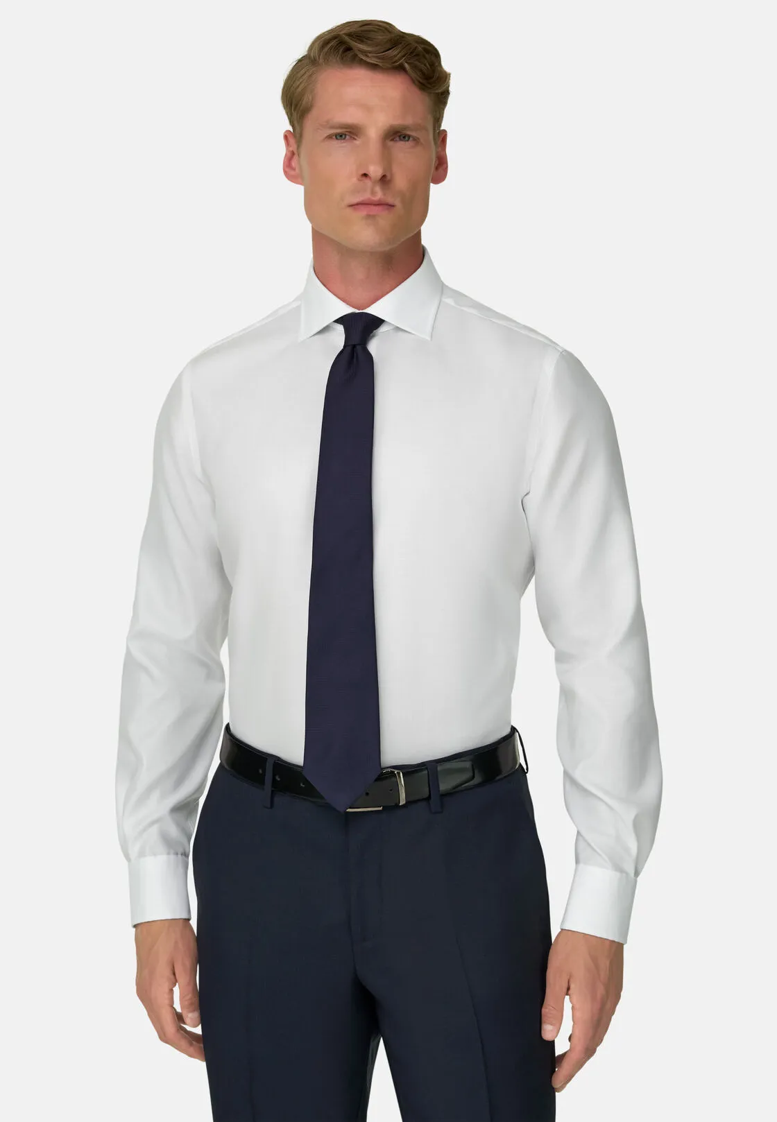 Boggi, Camicia In Cotone Dobby Regular Fit, Uomo, Bianco, Taglia: 45 - immagine 1
