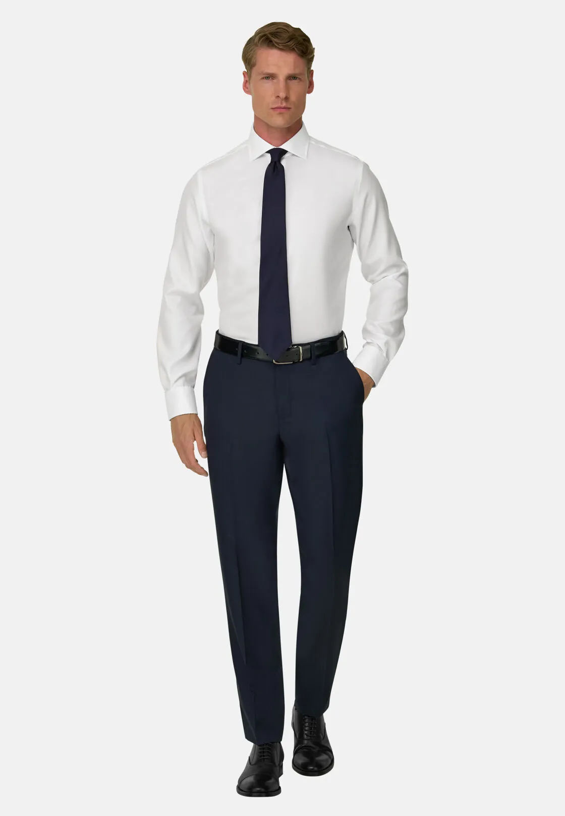 Boggi, Camicia In Cotone Dobby Regular Fit, Uomo, Bianco, Taglia: 45 - immagine 2