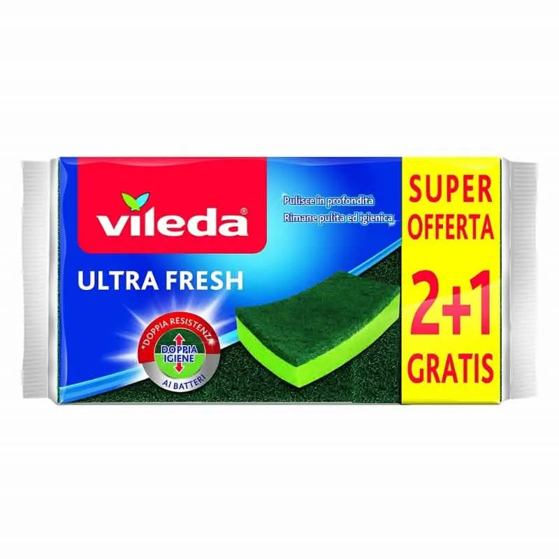 VILEDA Spugna Ultrafresh con Retina - Confezione da 3 Pezzi - immagine 1