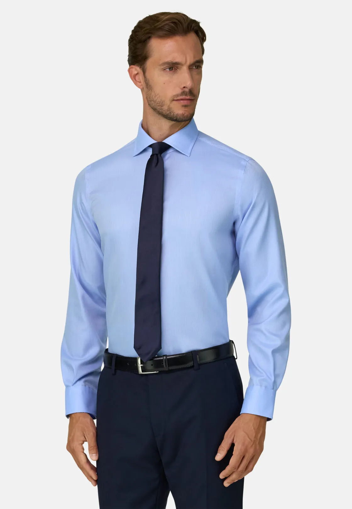 Boggi, Camicia In Cotone Dobby Regular Fit, Uomo, Azzurro, Taglia: 41 - immagine 1