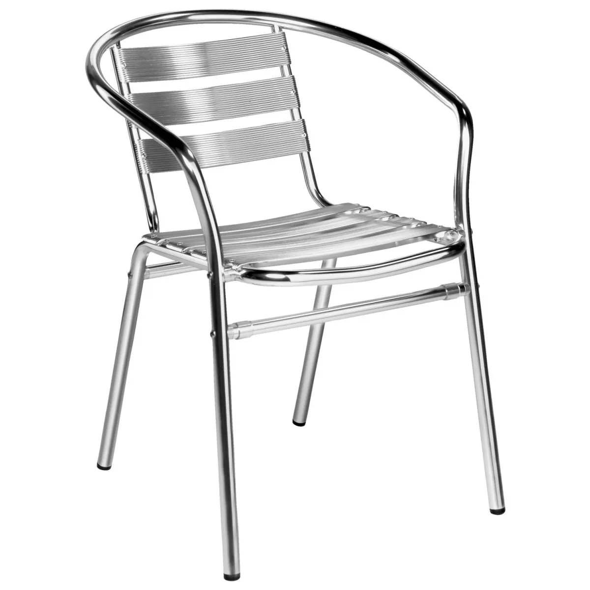 4x PULSIVA Sedia da esterno impilabile Toulon con braccioli; 53x57x73 cm (LxPxH); argento; 4 pz. / Pacco - immagine 1