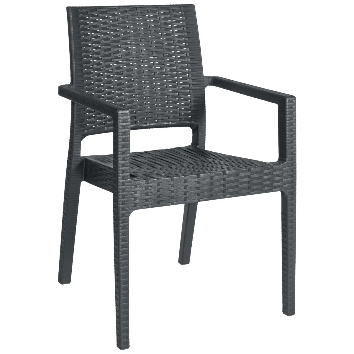 2x Siesta Sedia in rattan sintetico Oasi con braccioli; 57x59x88 cm (LxPxH); antracite; 2 pz. / Pacco - immagine 1