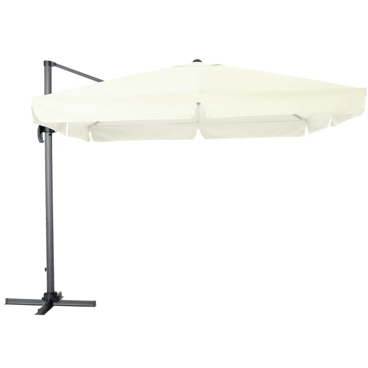 VEGA Ombrellone a palo laterale Breva; 295x295x270 cm (LxLxH); ecrù; quadrata - immagine 1