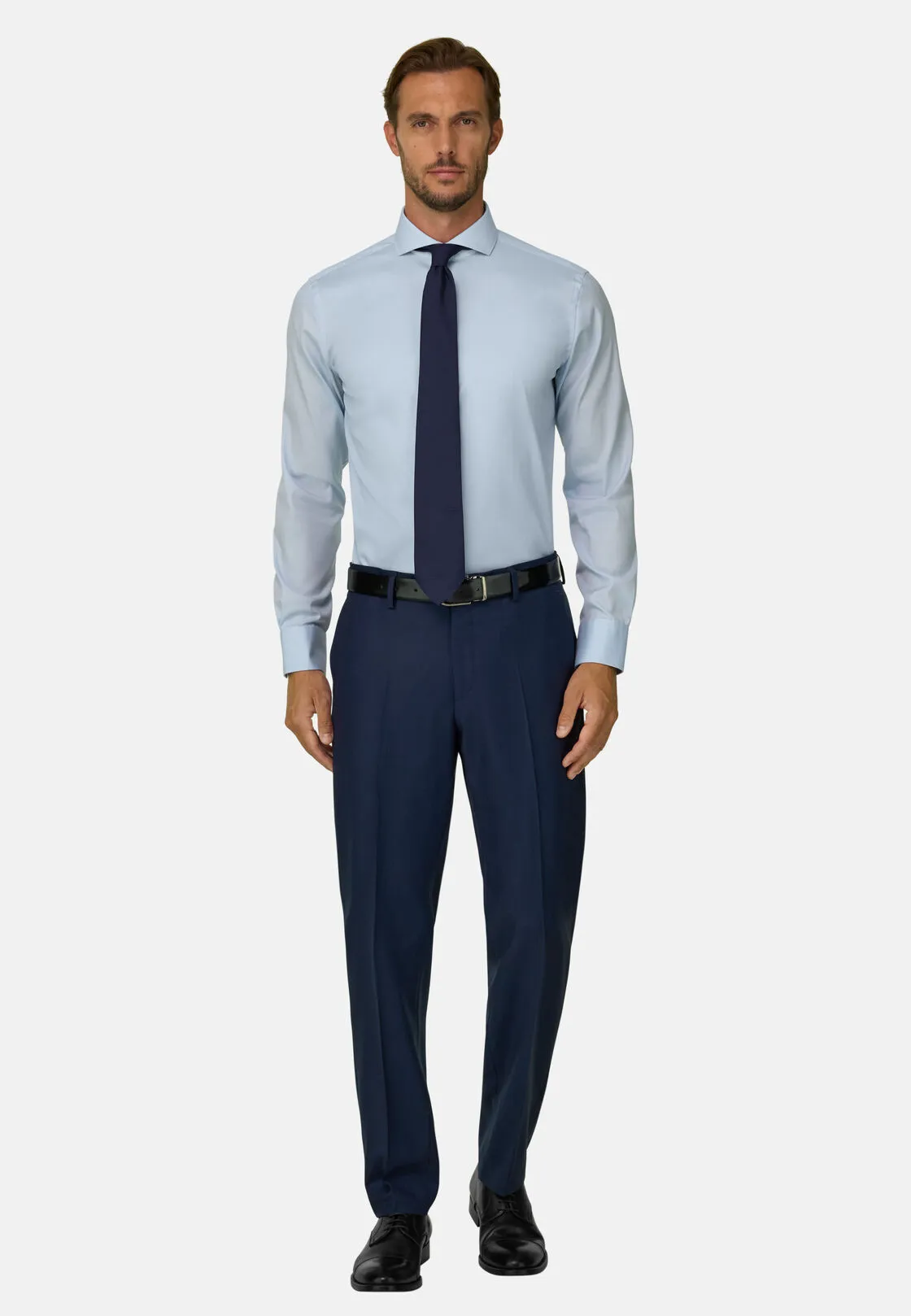 Boggi, Pantaloni Occhio Di Pernice In Pura Lana, Uomo, Bluette, Taglia: 50 - immagine 2