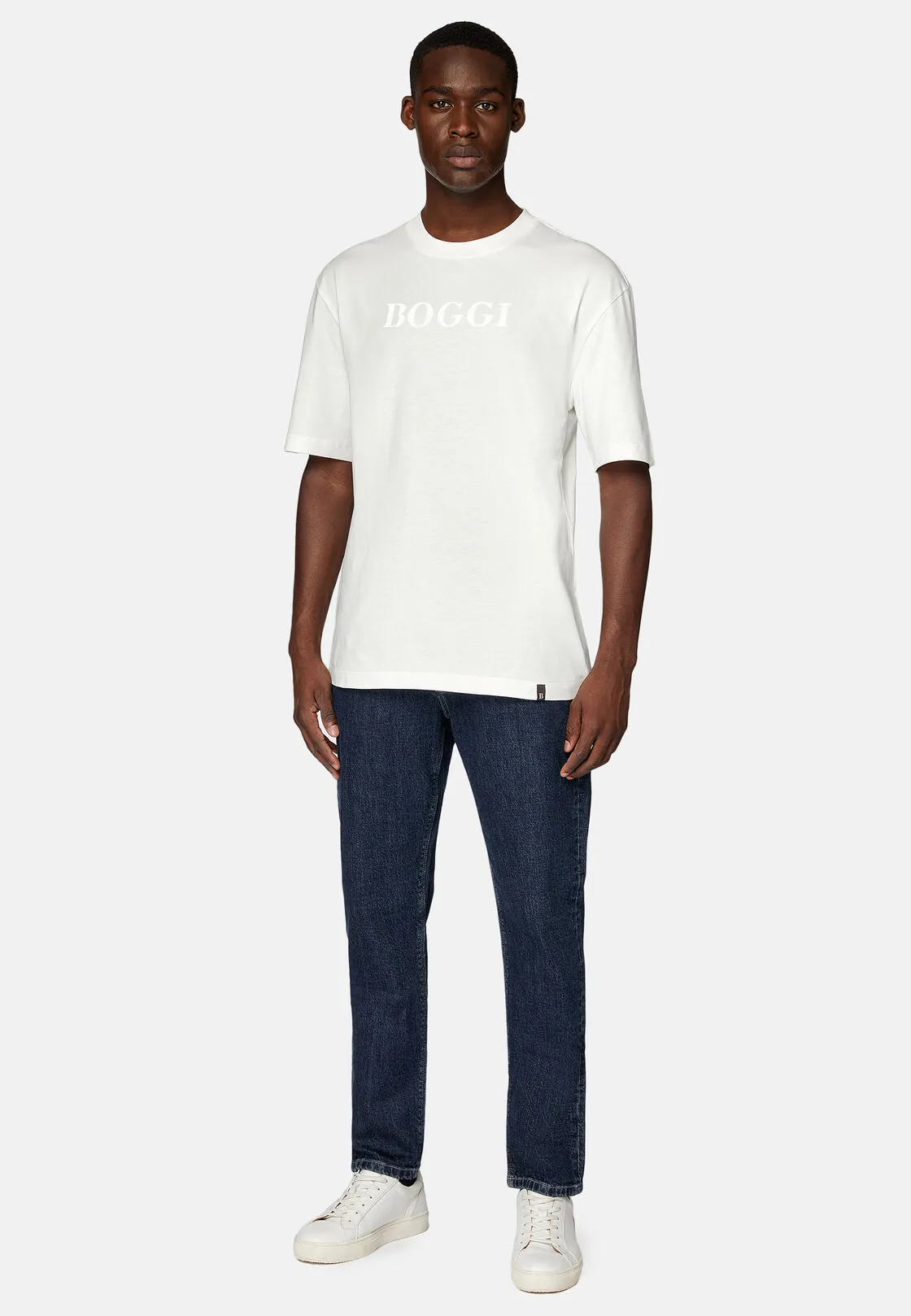 Boggi, T-shirt In Jersey Di Cotone, Uomo, Bianco, Taglia: M - immagine 2