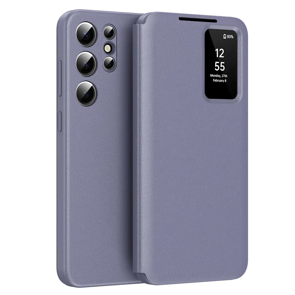 Custodia per Samsung Galaxy S23 Ultra S918, Techsuit, SmartView, Viola - immagine 1