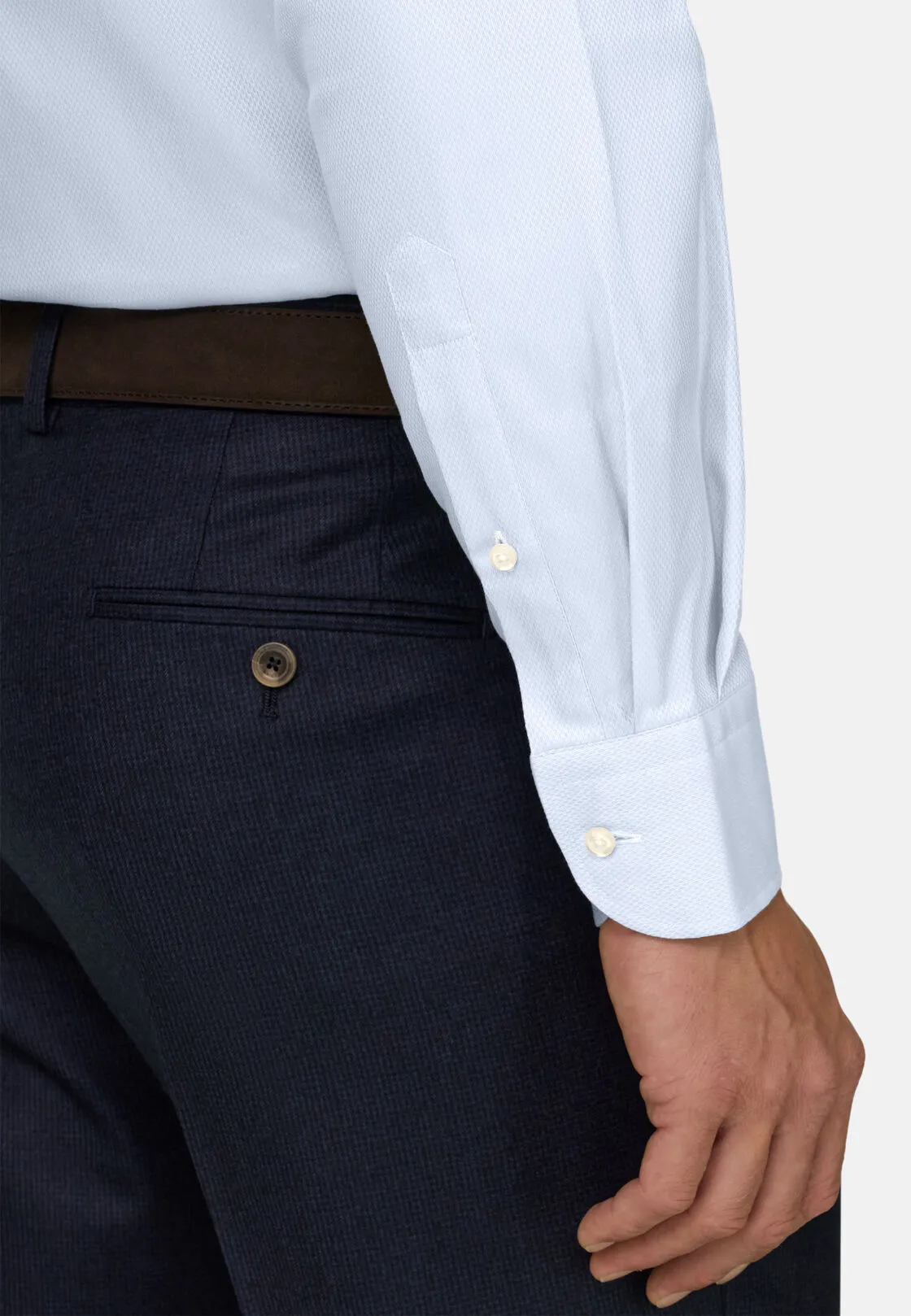 Boggi, Camicia Strutturata In Cotone Regular Fit, Uomo, Azzurro, Taglia: 38 - immagine 4
